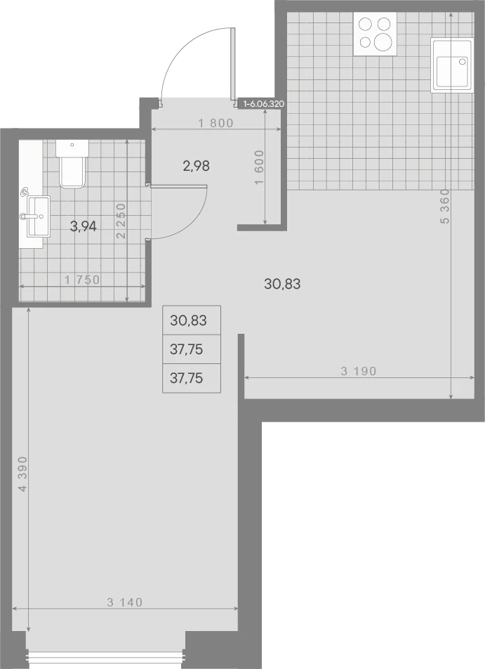 Планировка студия 37,8 м² в квартале «Avant» — Квартал «Avant»