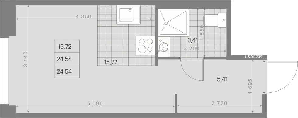 Планировка студия 24,5 м² в квартале «Avant» — Квартал «Avant»