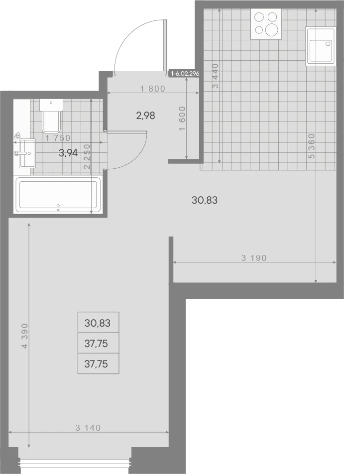 Планировка студия 37,8 м² в квартале «Avant» — Квартал «Avant»