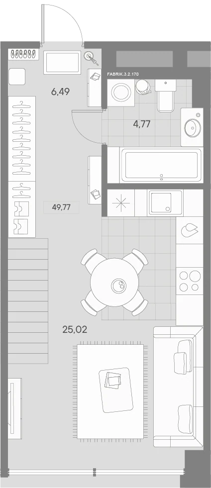 Планировка 1-комнатная 50,2 м² в квартале «Avant» — Квартал «Avant»